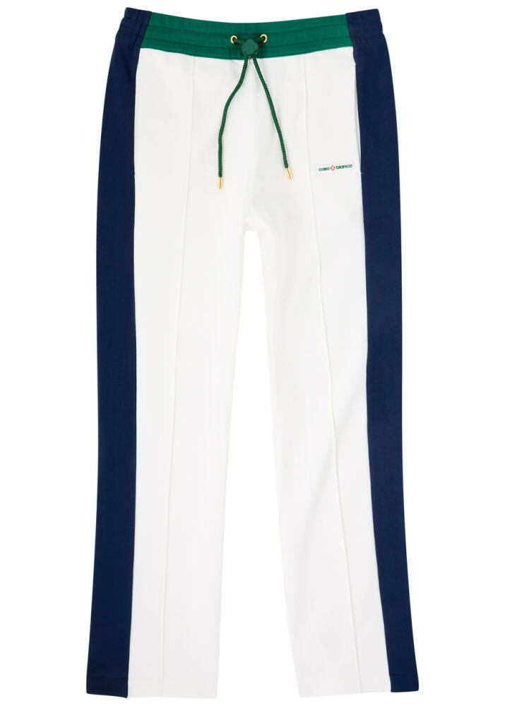 Casablanca Colour-block Cotton Sweatpants - White Cover