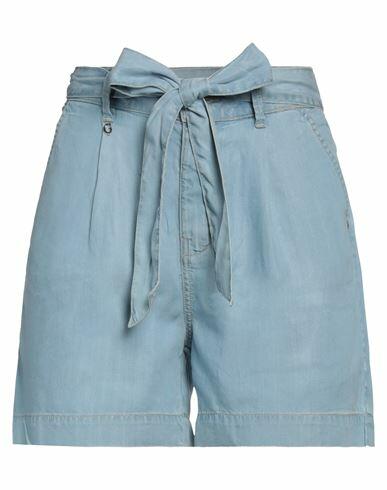 Guess Woman Denim shorts Blue Tencel, EcoVero viscose Cover