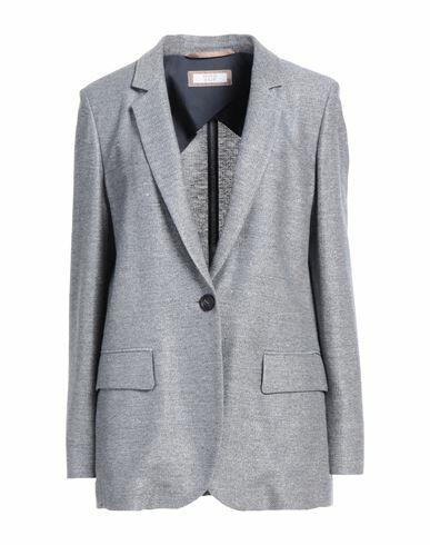 Peserico Easy Woman Blazer Blue Linen, Viscose, Cotton, Metallic fiber, Polyamide Cover