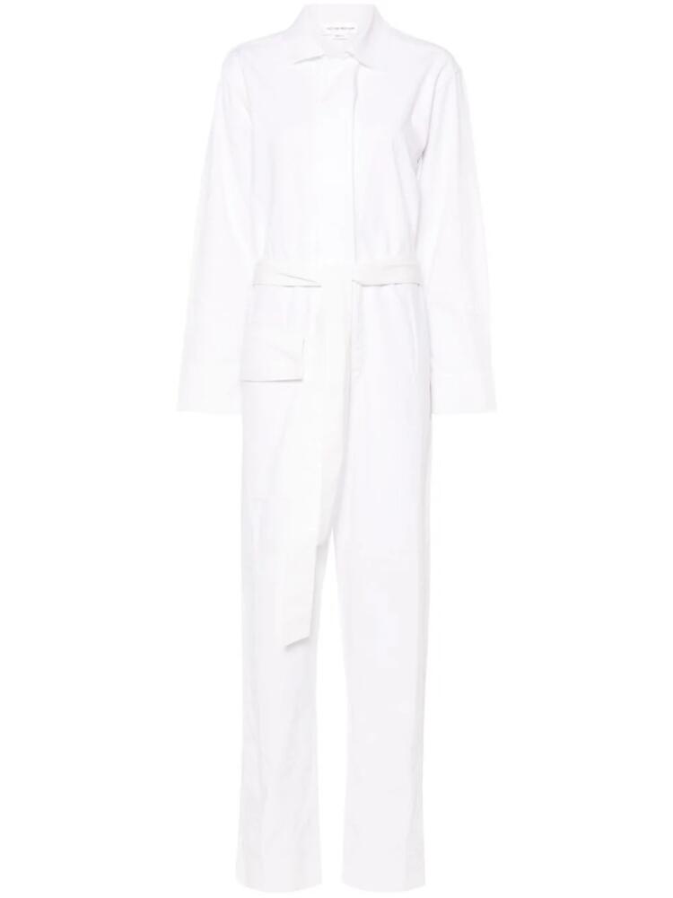 Victoria Beckham belted cotton jumpsuit - White Cover