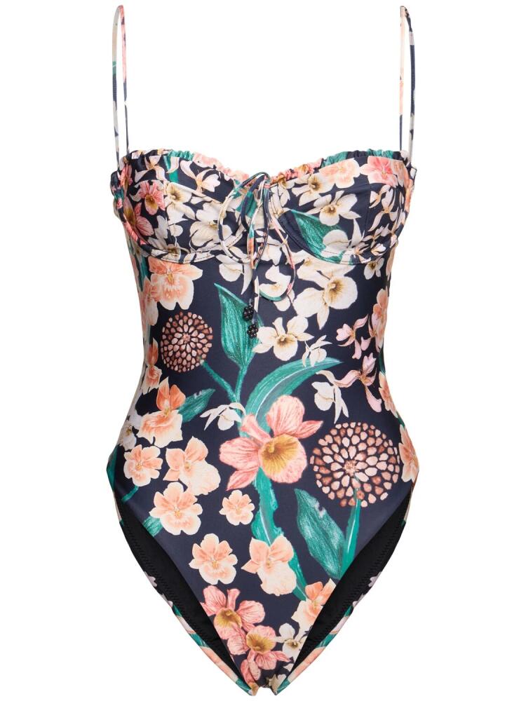 AGUA BY AGUA BENDITA Eban Floral Lycra One Piece Swimsuit Cover