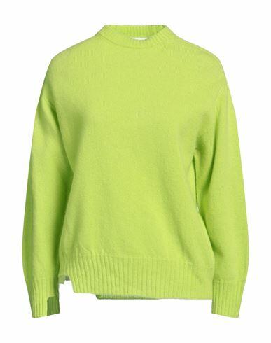 Solotre Woman Sweater Acid green Wool, Cashmere Cover