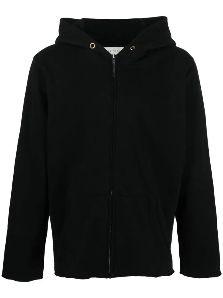 Les Tien front zip-fastening hoodie - Black Cover