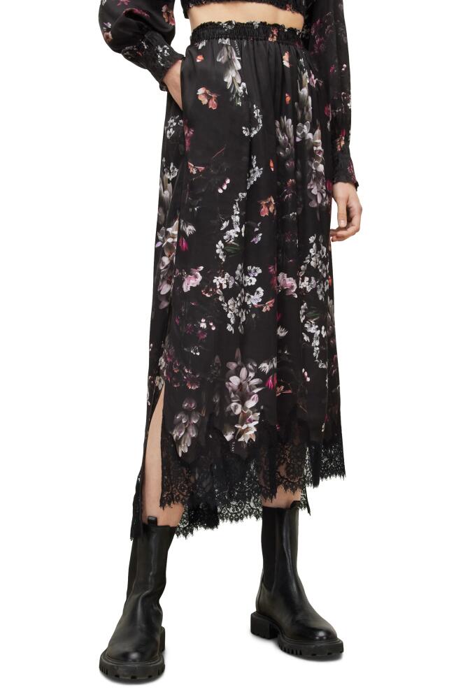 AllSaints Saz Silvius Floral Maxi Skirt in Black Cover