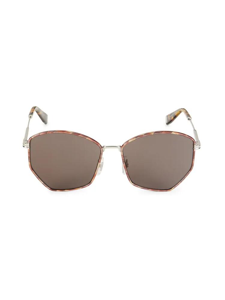 Marc Jacobs Women's 57MM Geometric Sunglasses - Silver Brown Cover