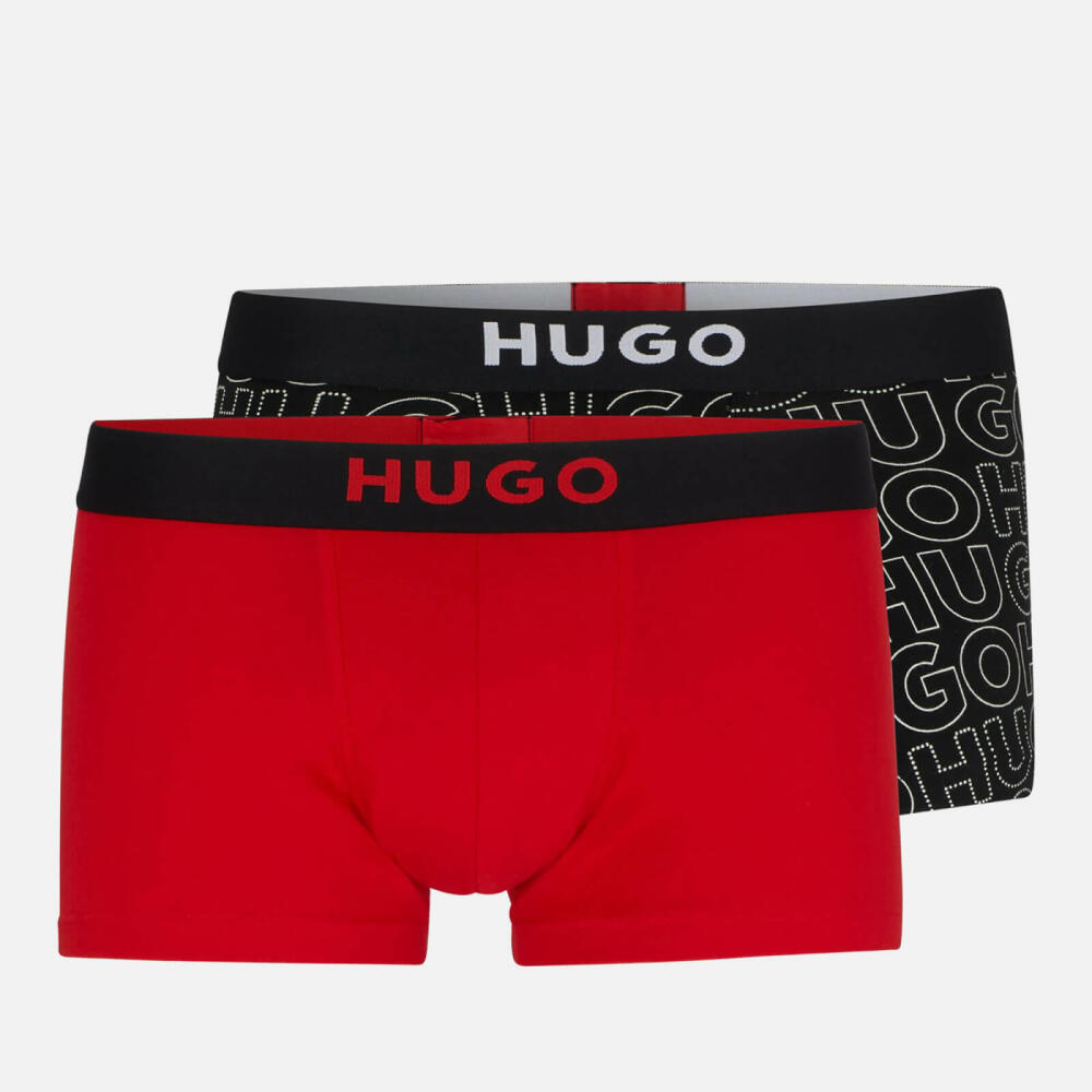 HUGO Two-Pack Cotton-Blend Brother Boxer Trunks Cover