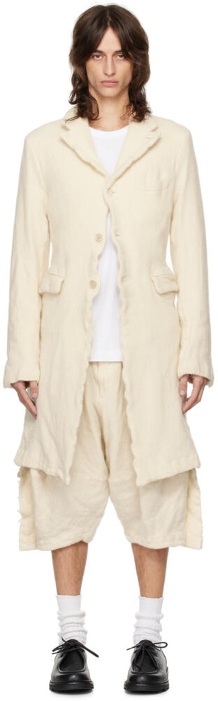 Comme des Garçons Homme Plus Off-White Brushed Coat Cover