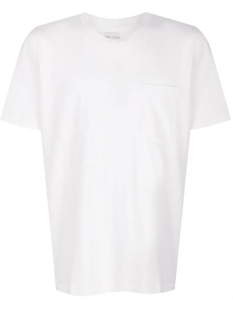 Les Tien chest pocket cotton T-shirt - White Cover