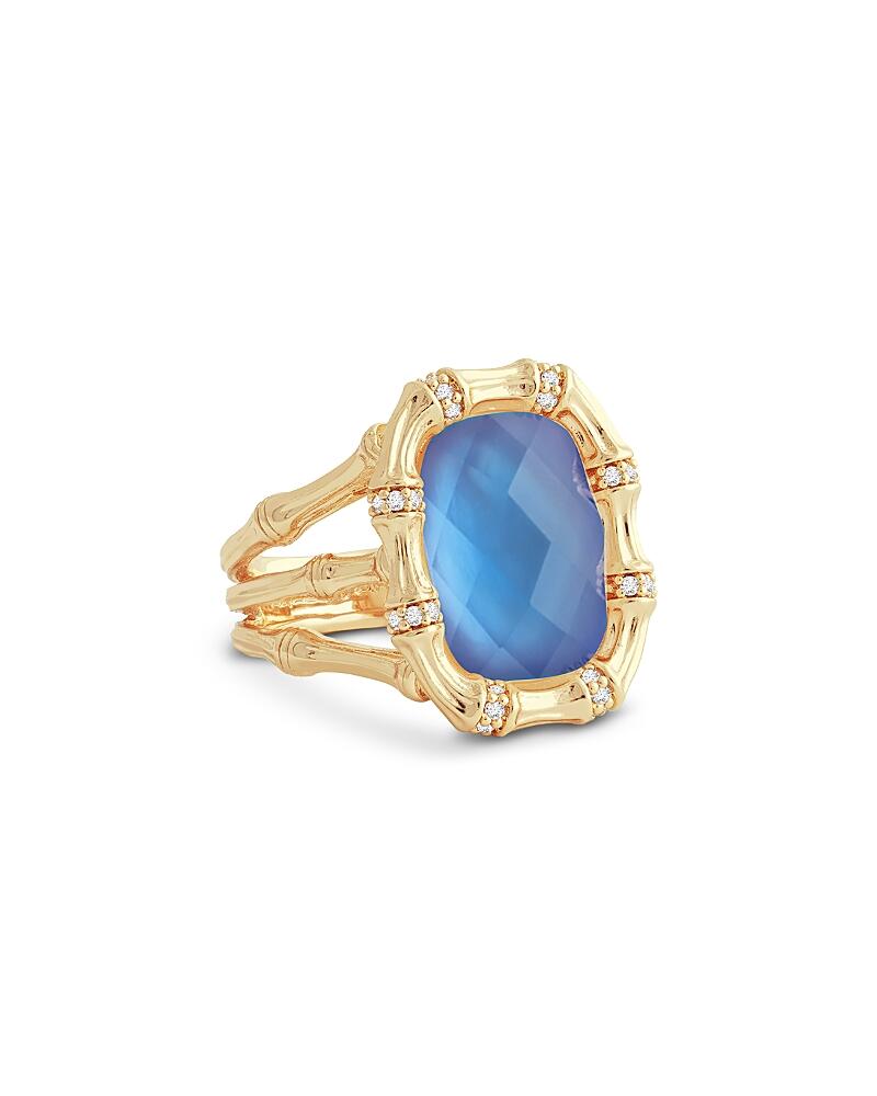 Anabel Aram Bamboo Stone Statement Ring in 18K Gold Plated Cover