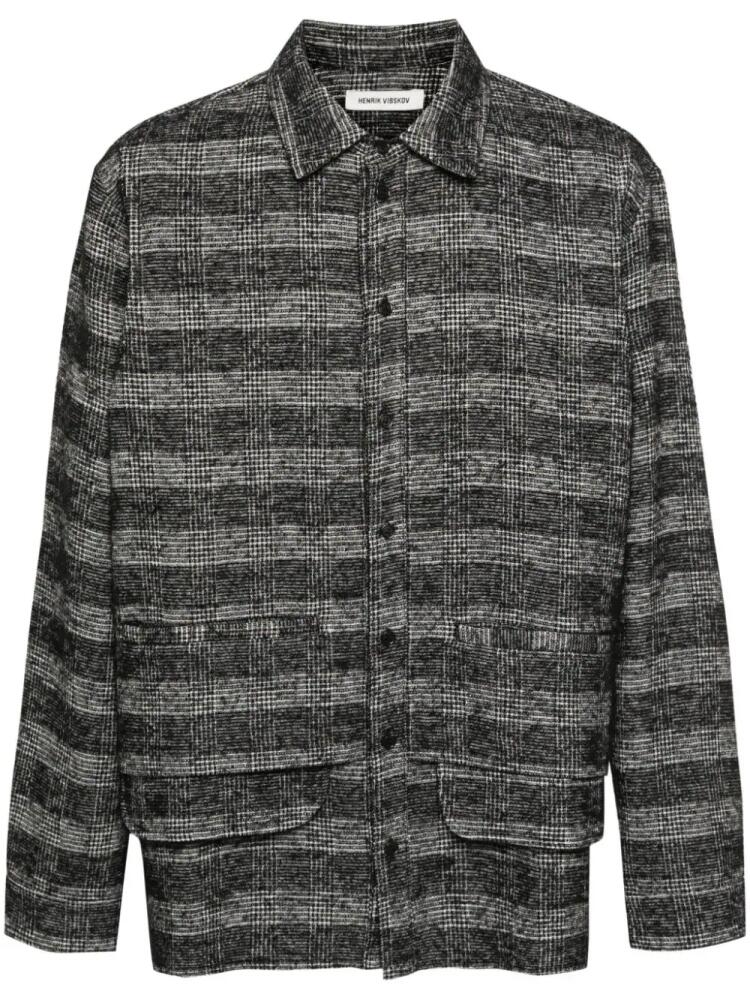 Henrik Vibskov Ants check-pattern layered shirt - Black Cover