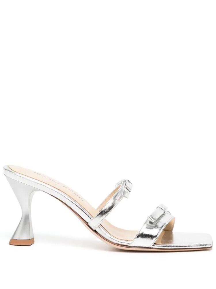 Madison.Maison 80mm metallic bow-detail sandals - Silver Cover