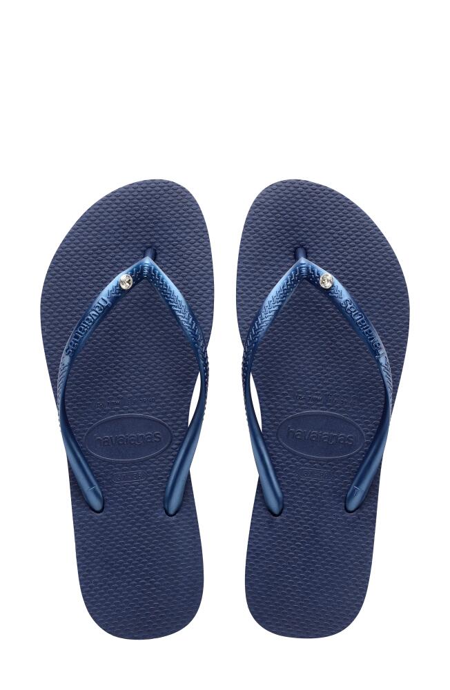 Havaianas Slim Crystal Flip Flop in Navy Blue Cover