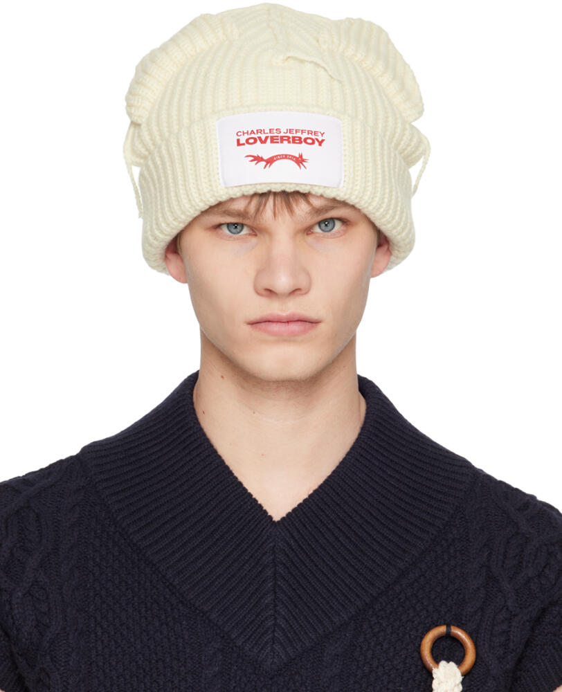 Charles Jeffrey LOVERBOY Off-White Chunky Ears Beanie Cover