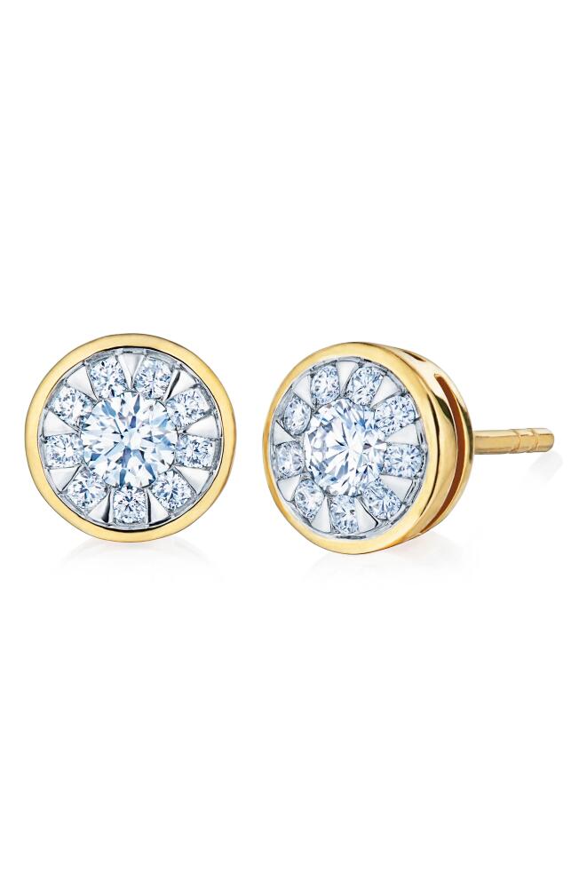 Kwiat Sunburst Diamond Stud Earrings in Yellow Gold Cover