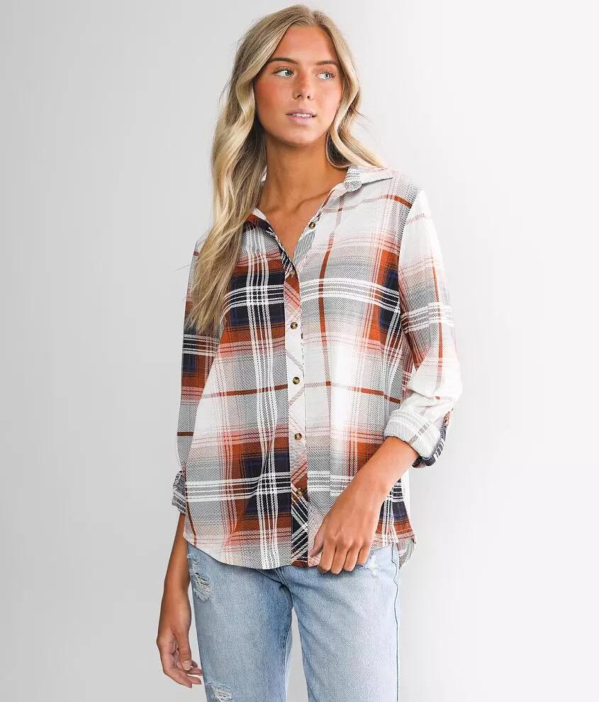 Modish Rebel Plaid Knit Shirt Cover