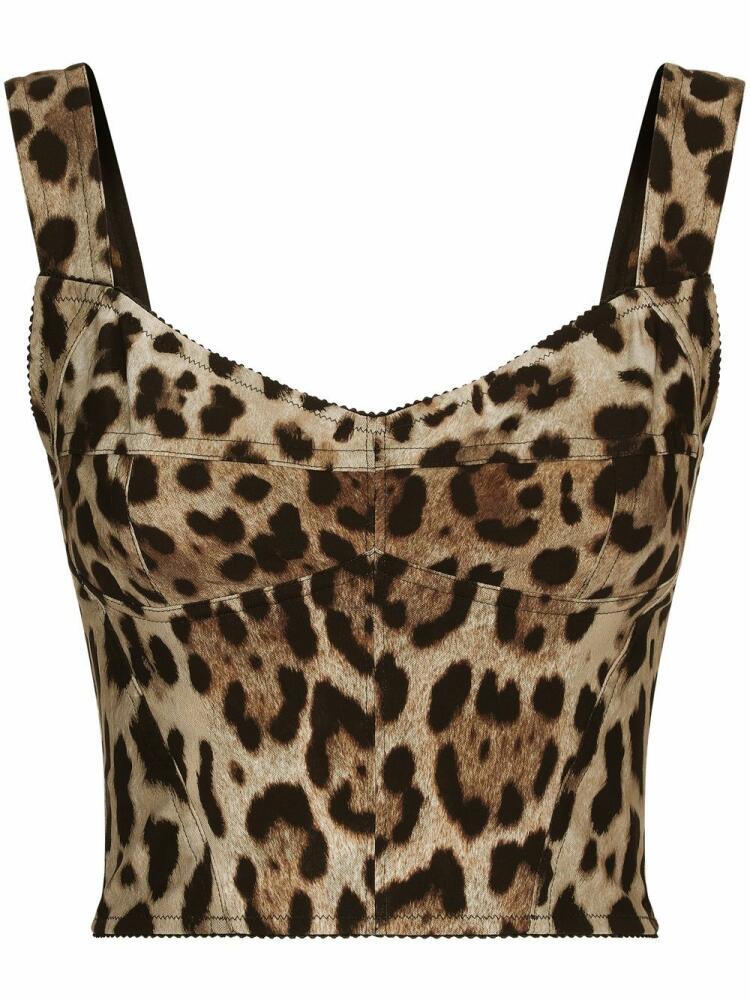 Dolce & Gabbana KIM DOLCE&GABBANA leopard-print corset top - Neutrals Cover