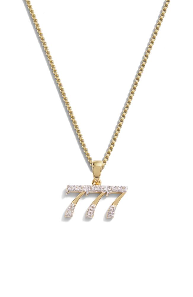 Awe Inspired Pavé Angel Number Necklace in 777 - 14K Gold Vermeil Cover