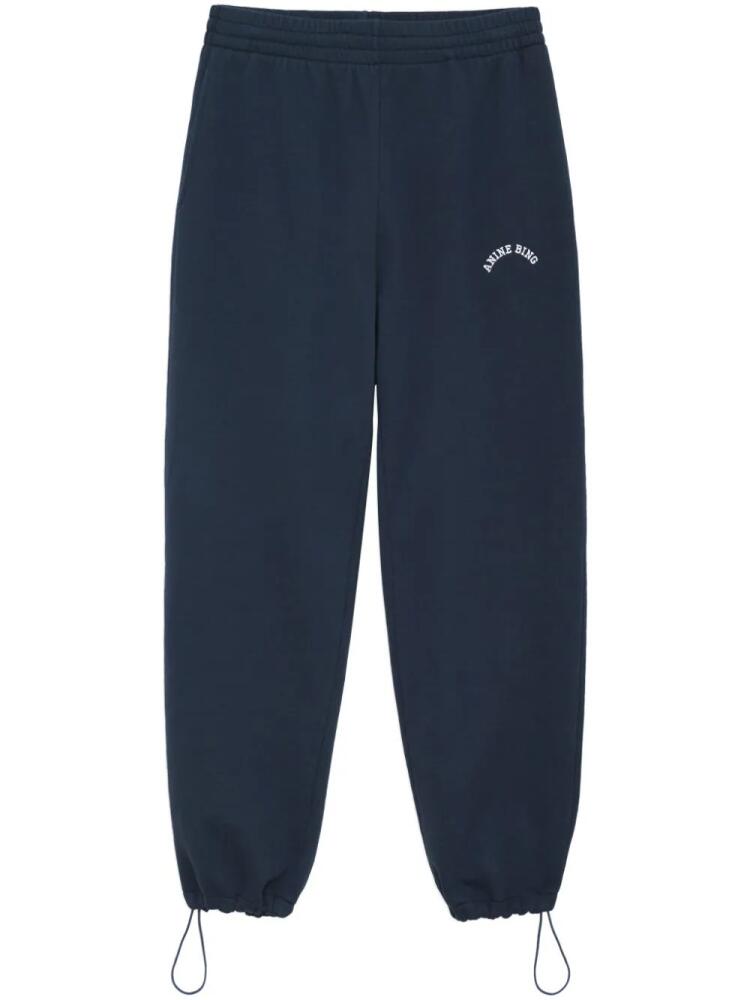 ANINE BING Leone logo-print track pants - Blue Cover