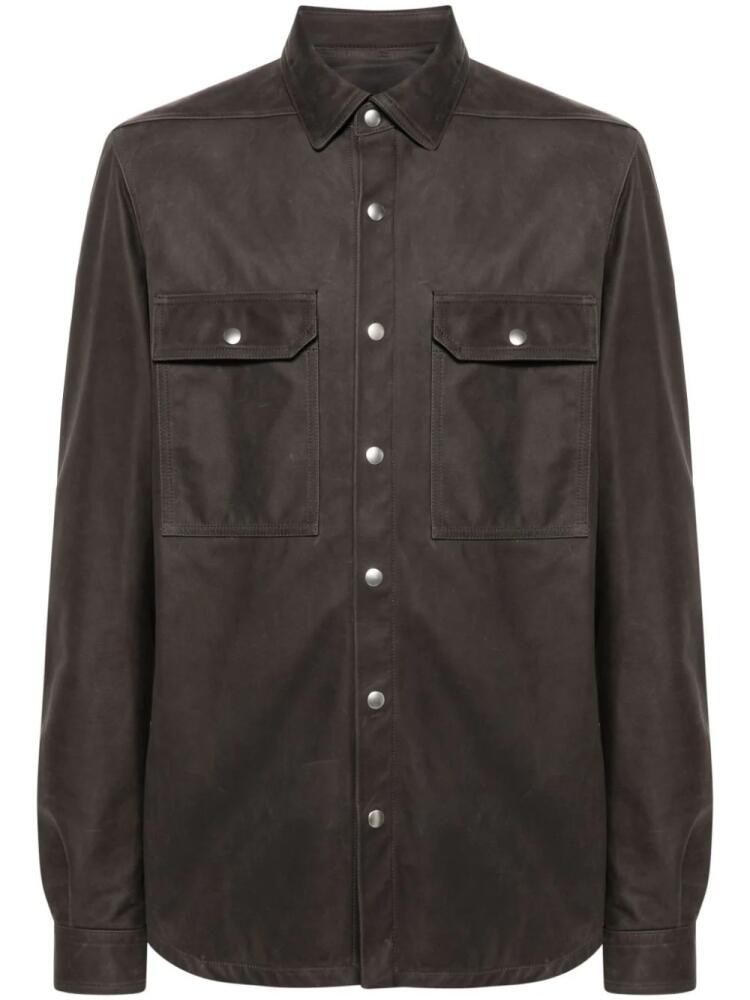 Rick Owens Outershirt leather shirt jacket - Grey Cover