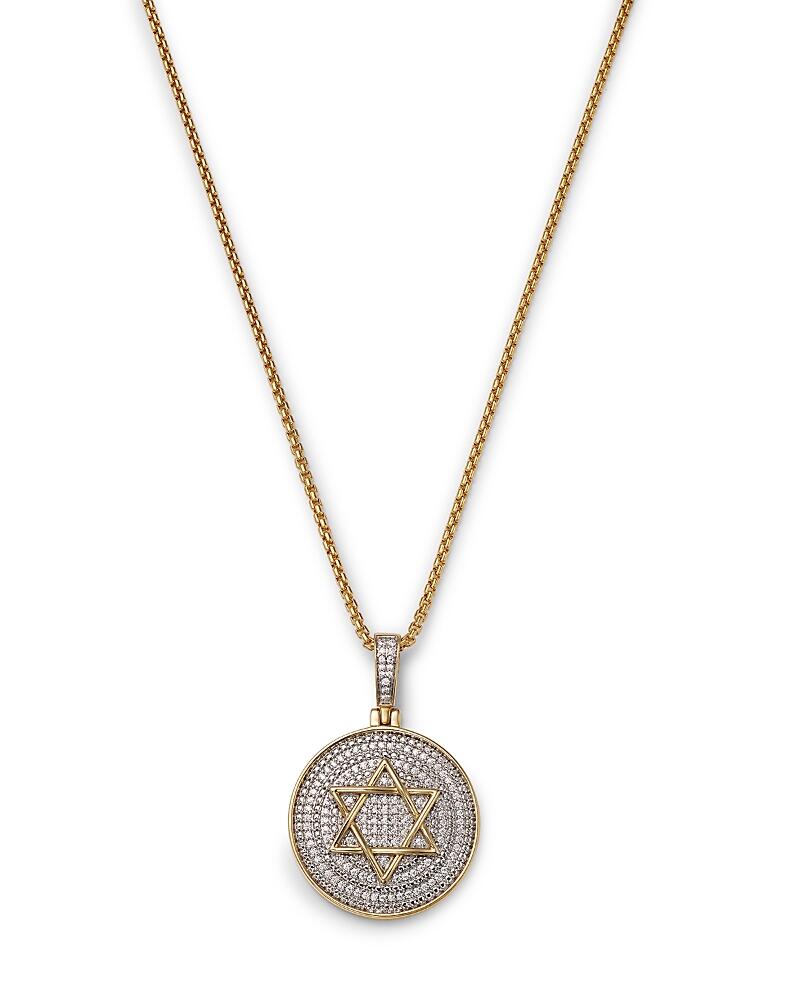 Bloomingdale's Fine Collection Men's Diamond Star of David Medallion Pendant Necklace in 14K Yellow Gold, 0.50 ct. t. w. Cover