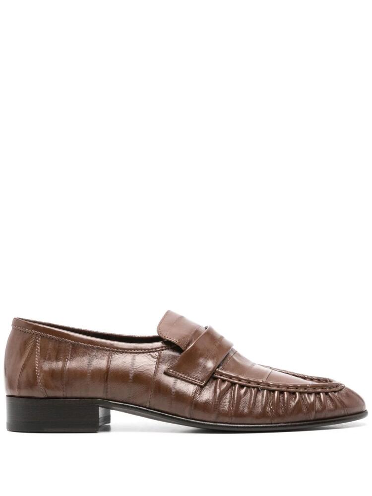 The Row textured leather loafers - Brown Cover