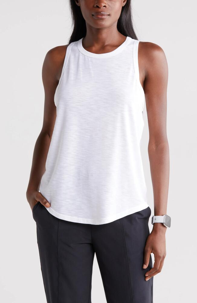 zella Spark Slub Tank Top in White Cover