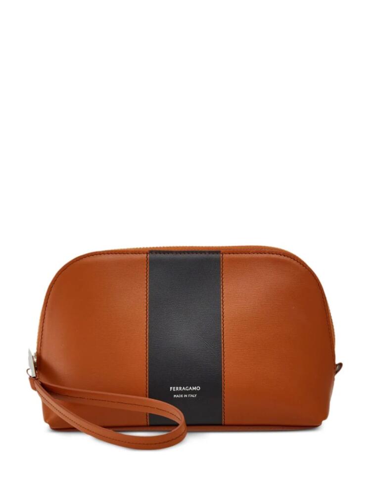 Ferragamo two-tone leather pouch - Brown Cover