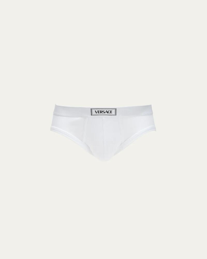 Versace Men's Ribbed Logo Briefs Cover