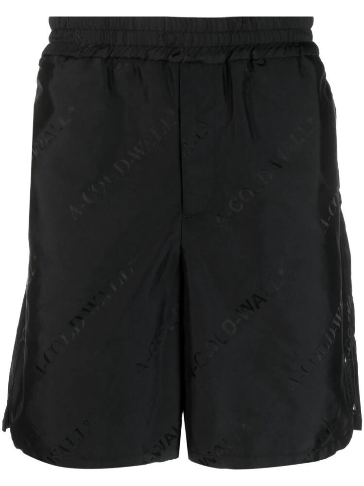 A-COLD-WALL* monogram-print shorts - Black Cover