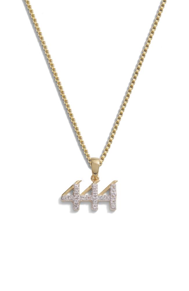 Awe Inspired Pavé Angel Number Necklace in 444 - 14K Gold Vermeil Cover