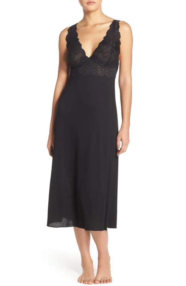 Natori 'Zen Floral' Nightgown in Black Cover