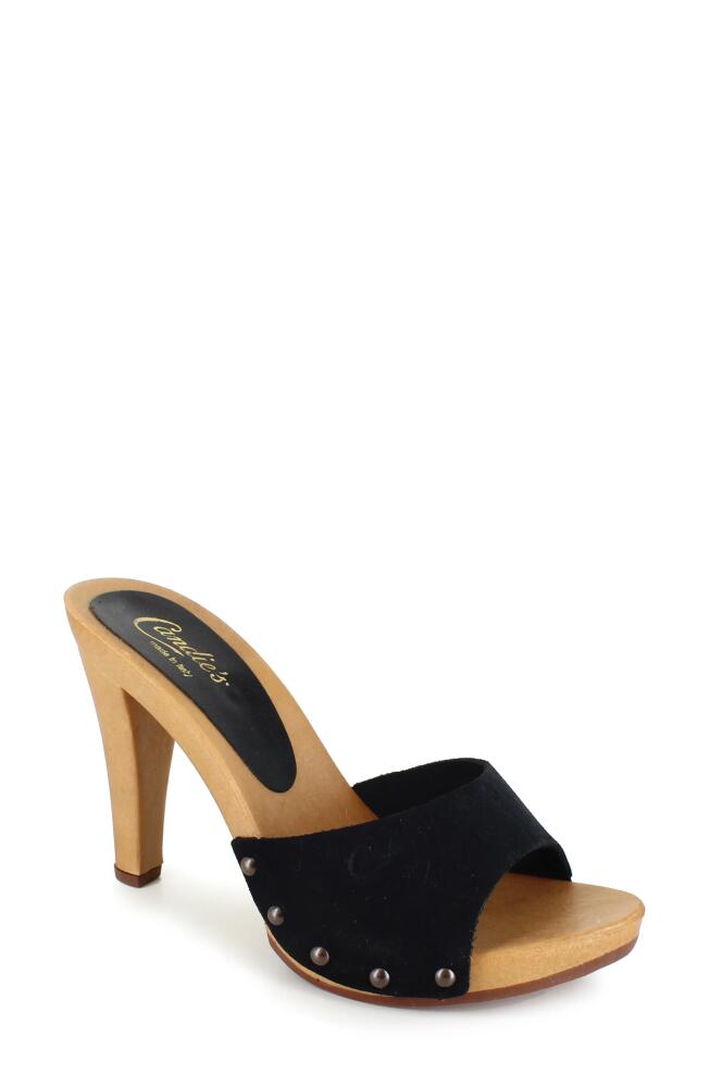 Candie's Antonella Slide Sandal in Black Suede Cover