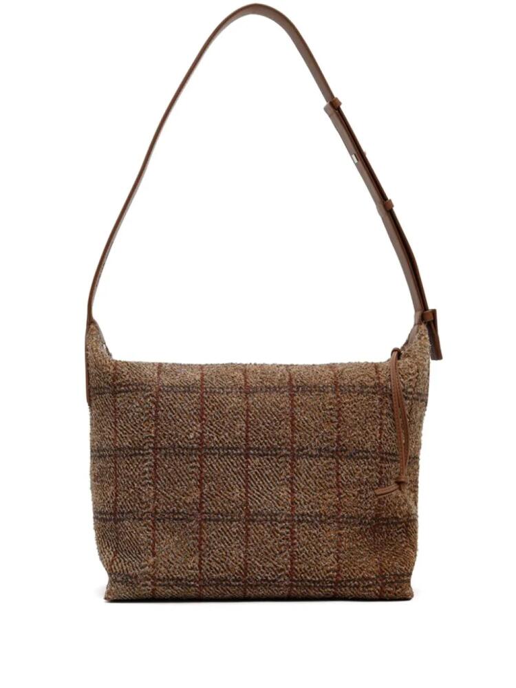 LOEWE Cubi shoulder tartan bag - Brown Cover