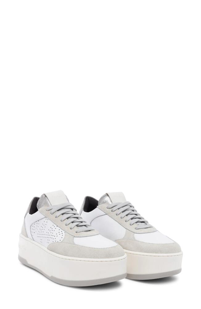 P448 Empire Platform Sneaker in White-Silver Cover