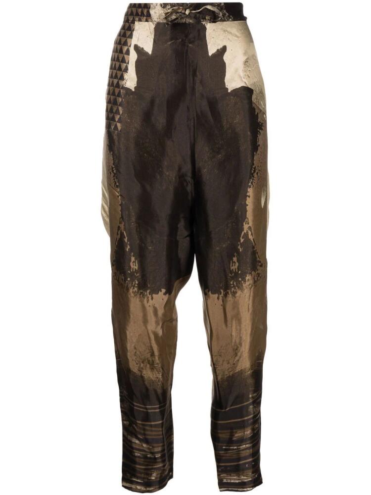 Masnada graphic-print trousers - Brown Cover