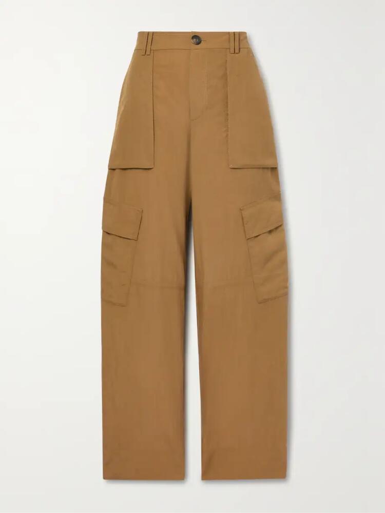 VINCE - Tencel Lyocell Wide-leg Cargo Pants - Brown Cover