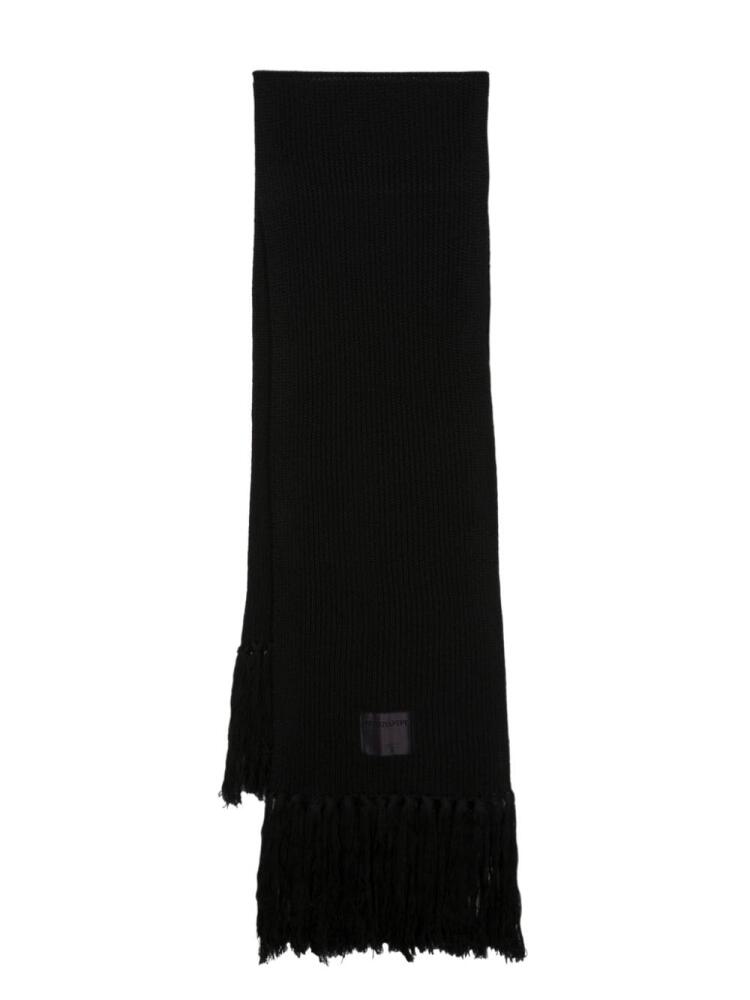 Patrizia Pepe ribbed-knit wool scarf - Black Cover