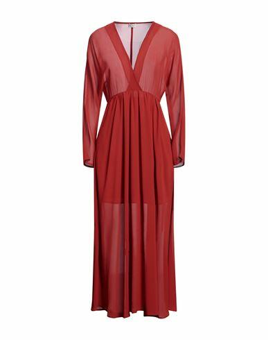 Rebel Queen Woman Maxi dress Brick red Polyester Cover