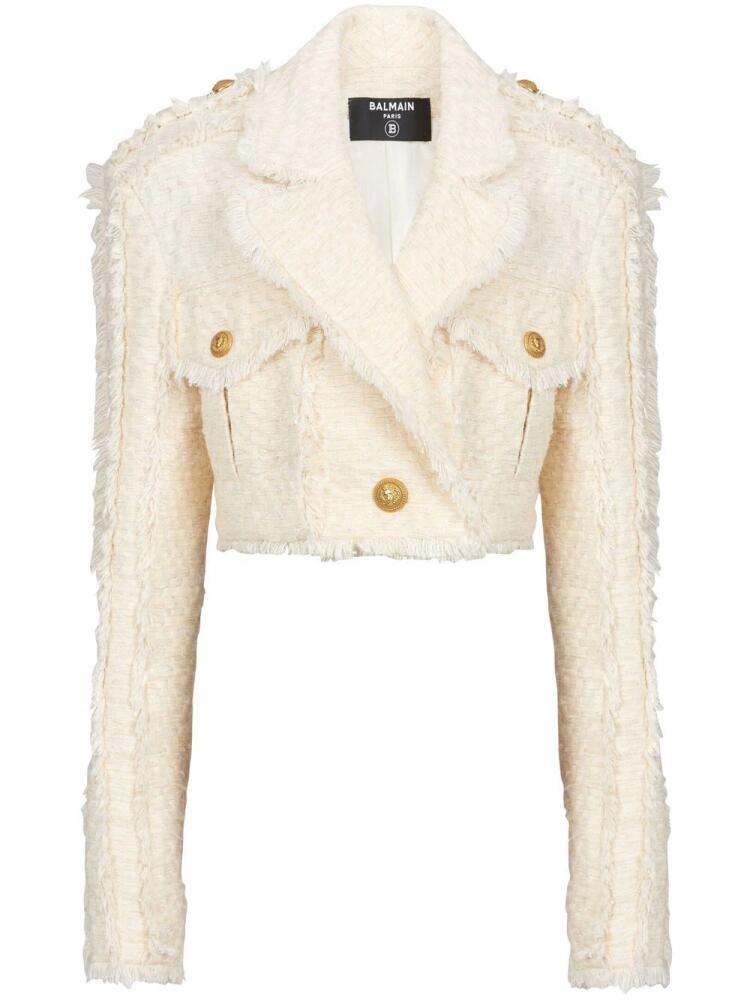 Balmain cropped tweed jackets - Neutrals Cover