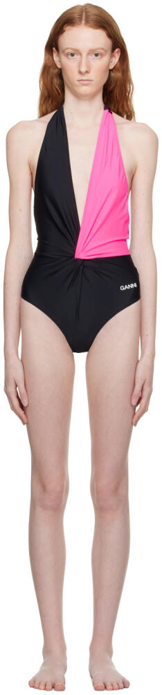 GANNI Black Twist Swimsuit Cover