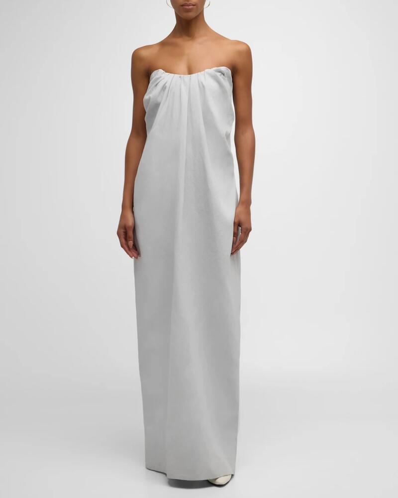 Co Tucked Strapless Linen Maxi Dress Cover