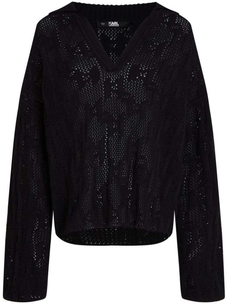 Karl Lagerfeld monogram-jacquard jumper - Black Cover