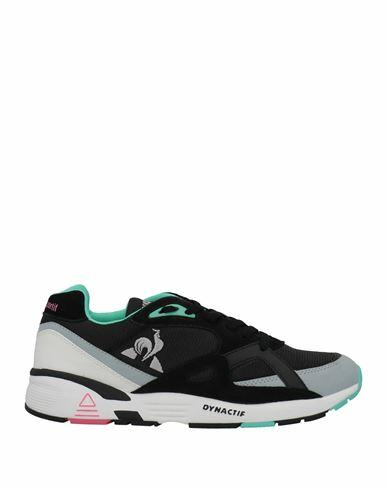 Le Coq Sportif Woman Sneakers Black Textile fibers, Soft Leather Cover