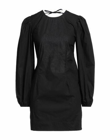 Ganni Woman Mini dress Black Organic cotton Cover