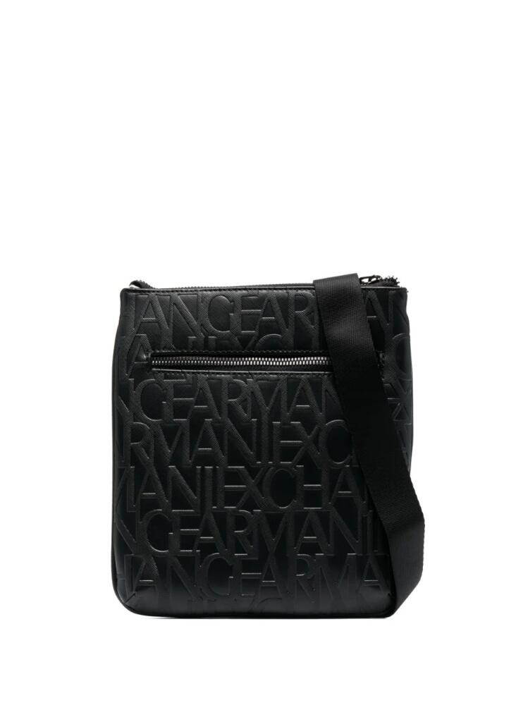 Armani Exchange logo-embossed messenger bag - Black Cover