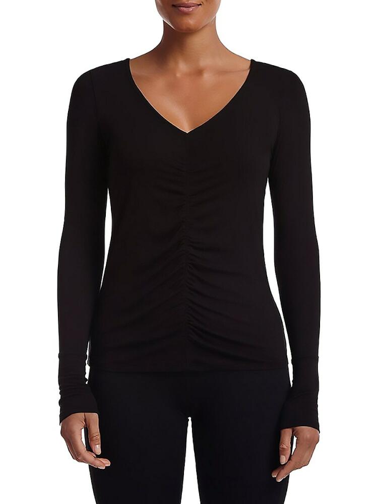 Capsule 121 Women's Stafford Ruched V Neck Top - Black Cover