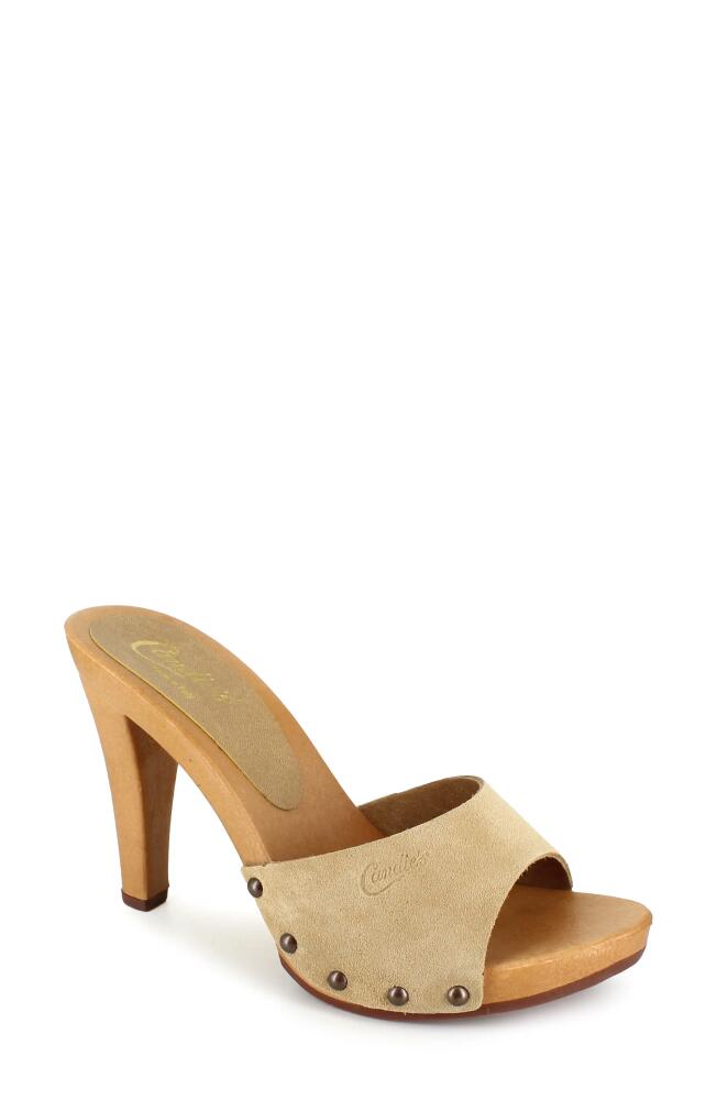 Candie's Antonella Slide Sandal in Beige Suede Cover