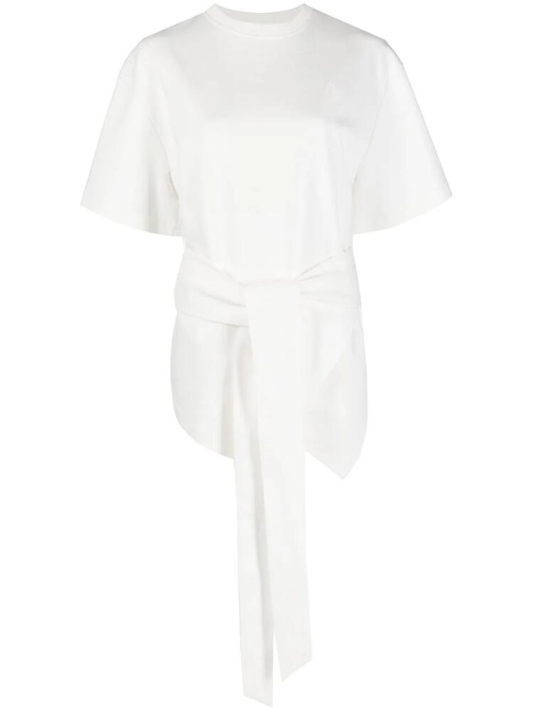 The Attico tie-front short-sleeve T-shirt - White Cover