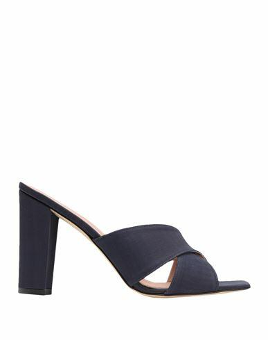 8 By Yoox Moiré Square Toe Sandal Woman Sandals Midnight blue Cotton, Viscose Cover