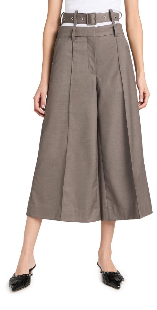 ROKH Belt Detailed Culotte Trousers Taupe Cover